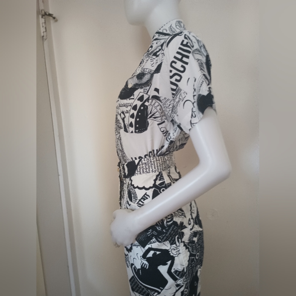 🤍 Vintage SET Moschino Rare 1990s Two Piece Shirt & Skirt - Picture 6 of 16